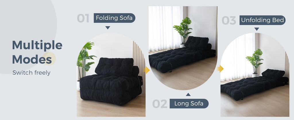 Convertible Floor Sofa 🛋️✨ | Foldable Lounge Bed Chair 🌿
