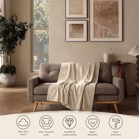 Modern Fabric Sofa 🛋️ | Mid-Century Lounge Couch Set ✨