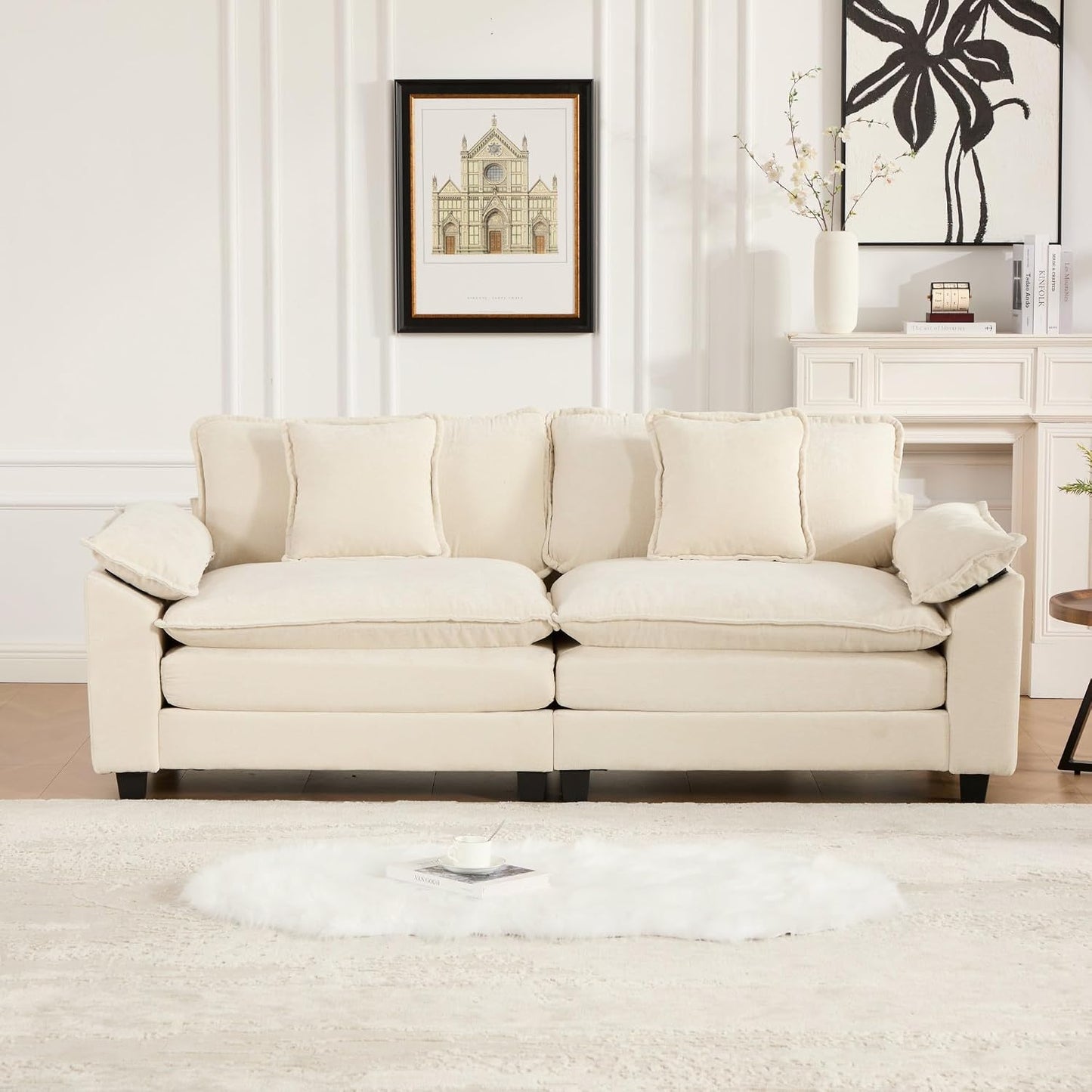 Modern Loveseat Sofa 🛋️✨ | Apartment Sectional Couch 🌿