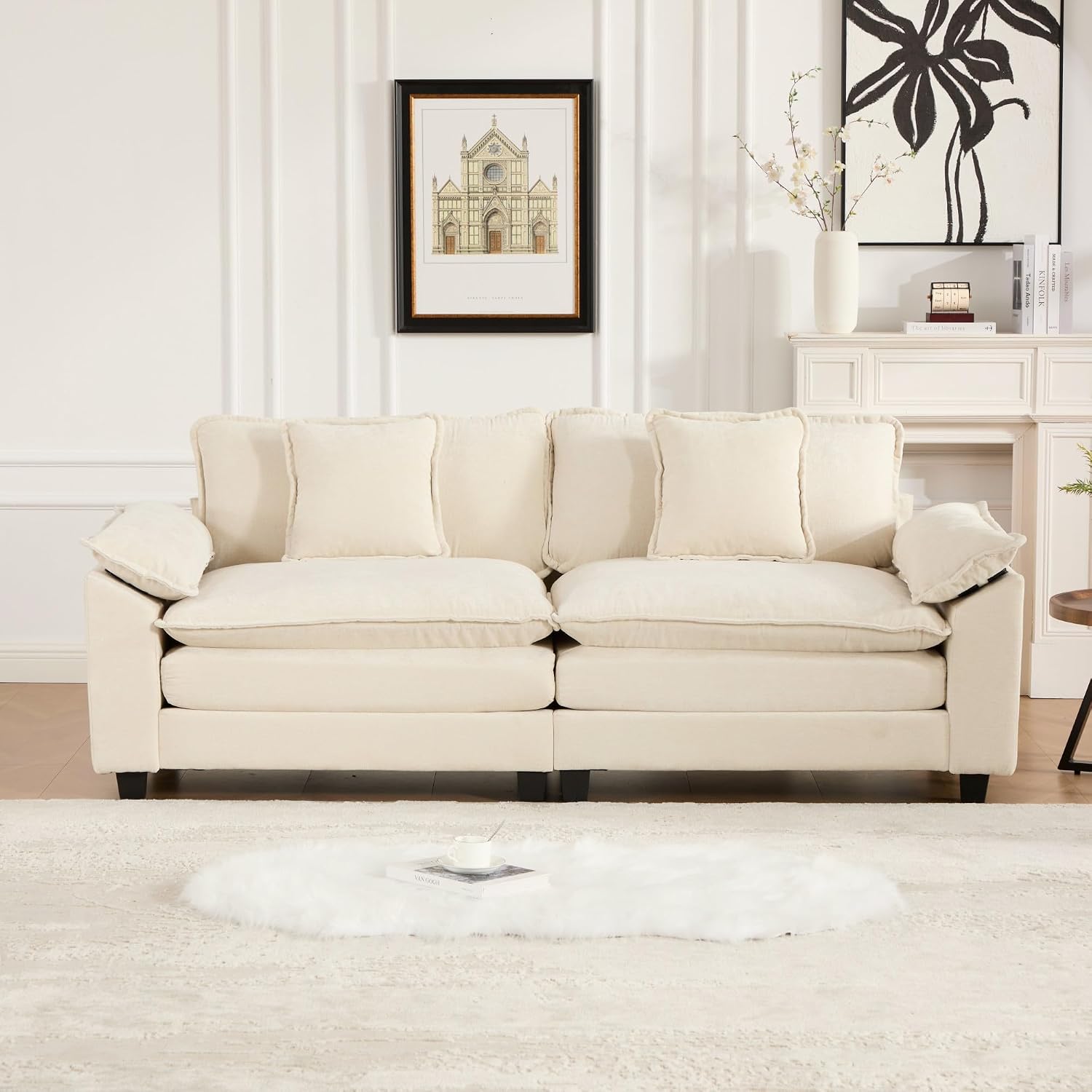 Modern Loveseat Sofa 🛋️✨ | Apartment Sectional Couch 🌿