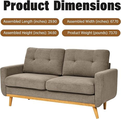Modern Fabric Sofa 🛋️ | Mid-Century Lounge Couch Set ✨