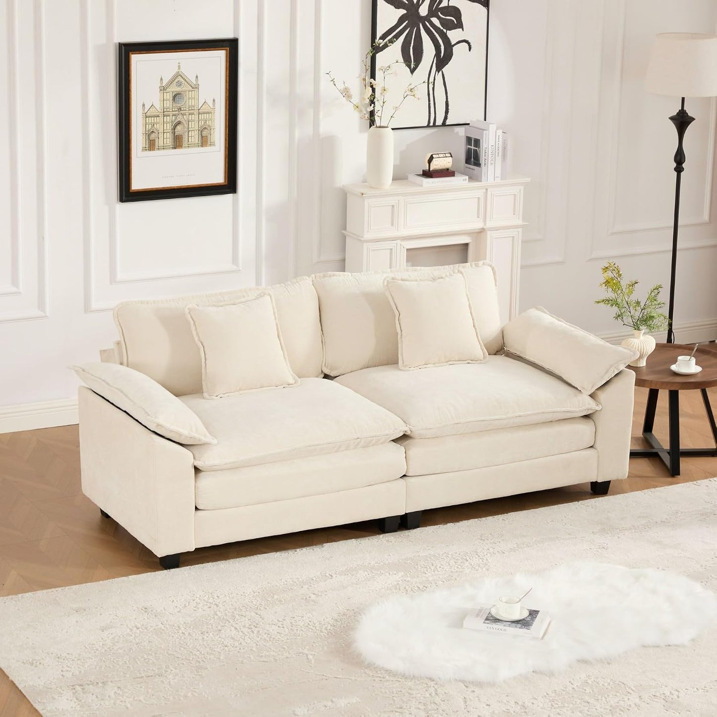 Modern Loveseat Sofa 🛋️✨ | Apartment Sectional Couch 🌿