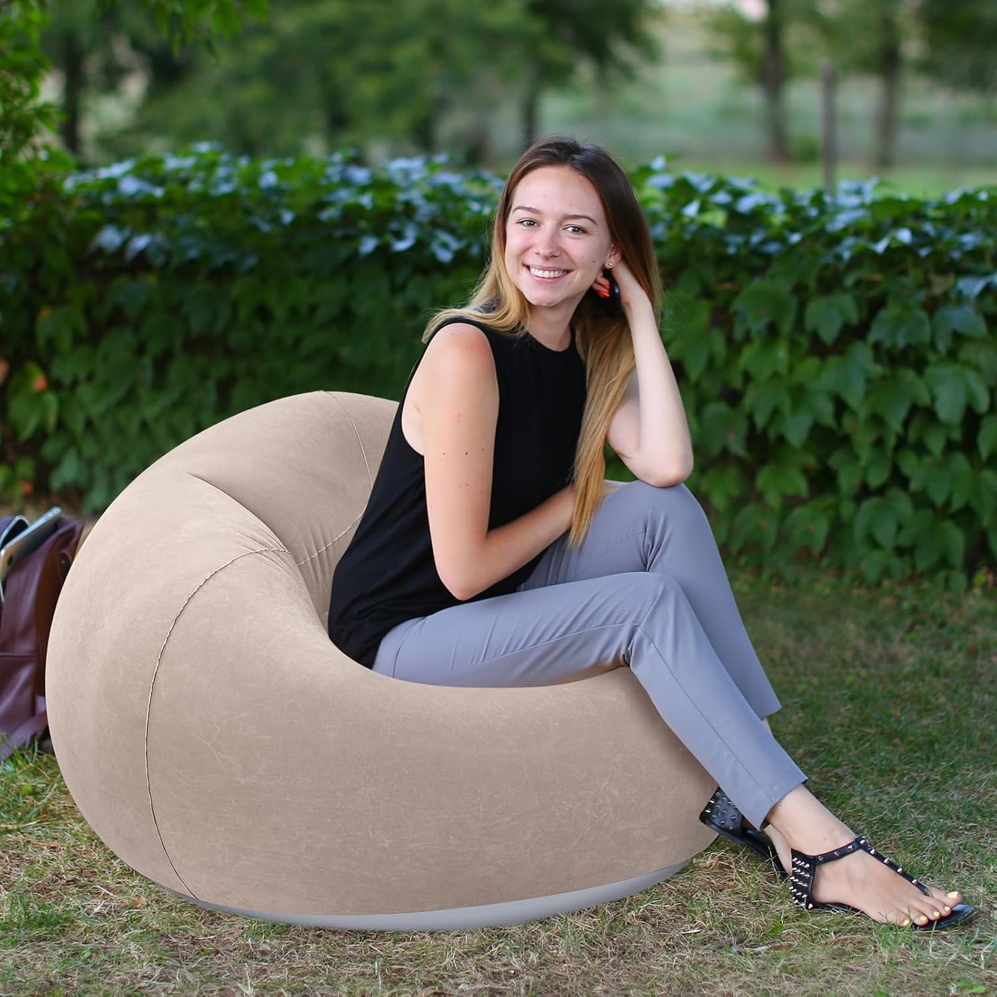 Camping Air Lounge 🏕️🛋️ | Foldable Inflatable Sofa Bed 🌞