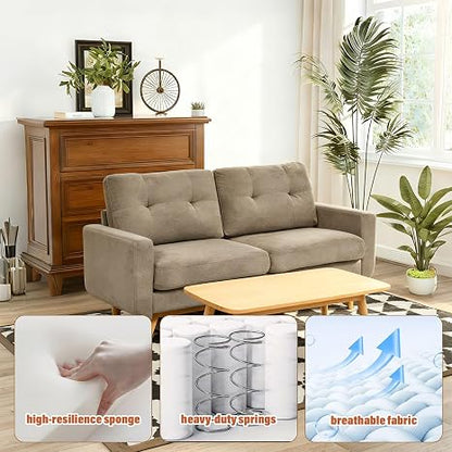 Modern Fabric Sofa 🛋️ | Mid-Century Lounge Couch Set ✨